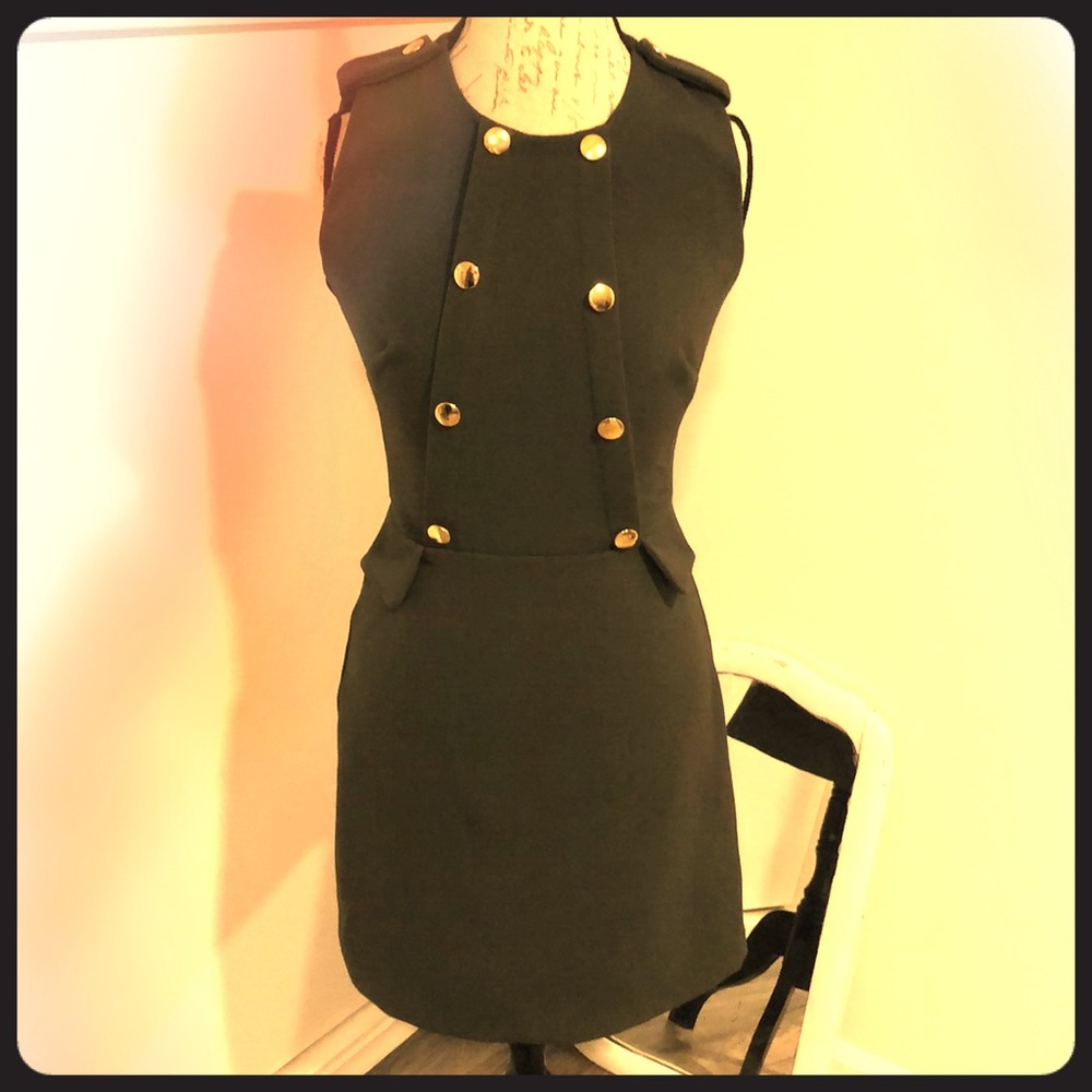 Suite Blanco Olive Green Military Dress